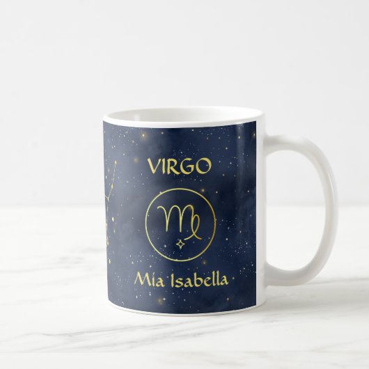SIGNE Zodiaque Vierge & Céleste Chat Mug (Droite)