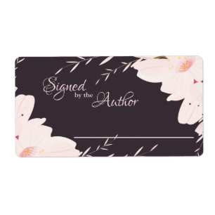 Signed by the Author, Flower Bookplate Etiket
