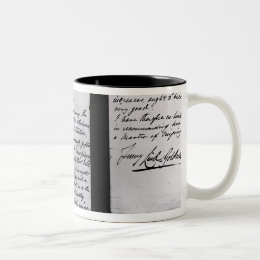 Signed letter, 1887 (pen en inkt op papier) (b/w) tweekleurige koffiemok (Rechts)