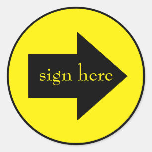 signer ici autocollants par dalDesignNZ