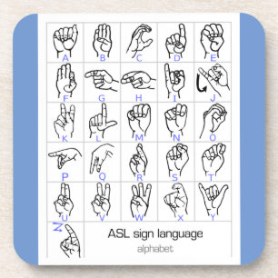 SIGNER LANGUE DESSOUS DE VERRE ALPHABET