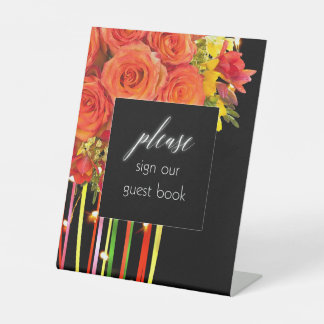 Signer Notre Guest signe livre - boho coloré Plaqu