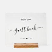 Signer notre Mariage de livre d'invité noir (Recto)