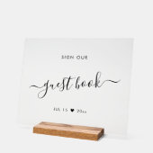 Signer notre Mariage de livre d'invité noir (Angle)