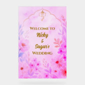 Signes acryliques de bienvenue du Mariage indien h (Recto)