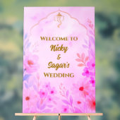 Signes acryliques de bienvenue du Mariage indien h (Neutre)