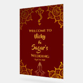 Signes acryliques de bienvenue du Mariage indien h (Angle)