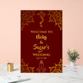 Signes acryliques de bienvenue du Mariage indien h (Mariage)