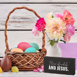 Signes de bois amusant par ©Noteworthy Accueil Col<br><div class="desc">Chocolat et Jésus ? Qu'est-ce qui pourrait être mieux que ça ?</div>