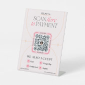 Signes de code QR rose et beige - Paiement féminin (Recto)