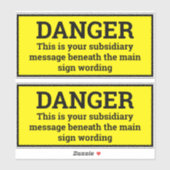 Signes de danger - Deux autocollants de signes noi (Feuille)