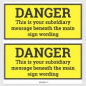 Signes de danger - Deux autocollants de signes noi (Feuille)