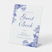 Signes de livre d'or Mariage bleu classique (Recto)