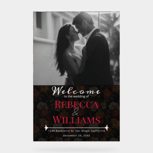 Signes de Mariage rustique à fleurs Roses luxueuse (Recto)