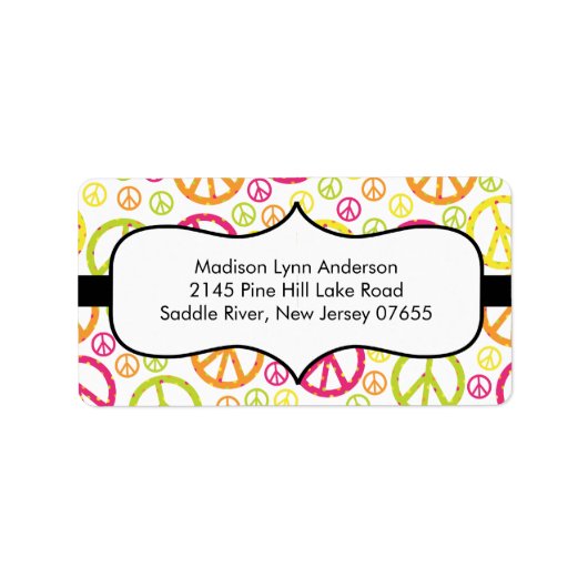 Signes de paix amusants Retourner les étiquettes d (Devant)