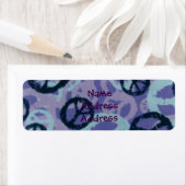 Signes de paix violets Étiquettes d'adresse de ret (En situation)