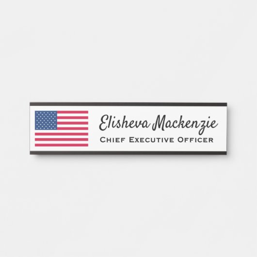 Signes de porte Nom du bureau Plaque American Flag (Devant)