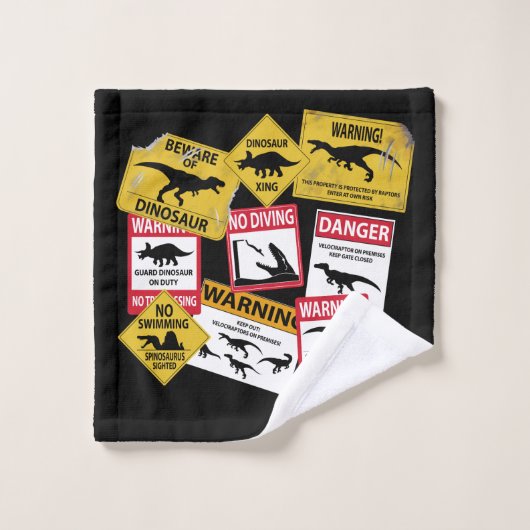 Signes de prudence Dinosaure (Gant de toilette)