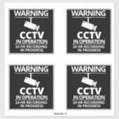 Signes de surveillance vidéo, Sticker d'avertissem (Feuille)