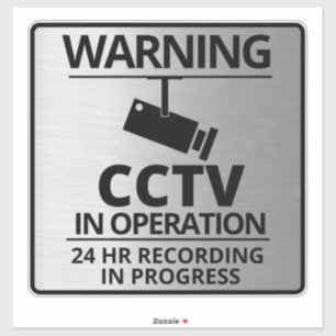 Signes de surveillance vidéo, Sticker d'avertissem