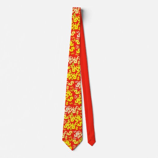 Signes Dollar Jaune Funky Cravate Motif (Devant)