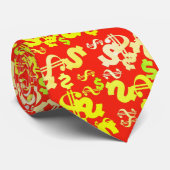 Signes Dollar Jaune Funky Cravate Motif (Roulé)