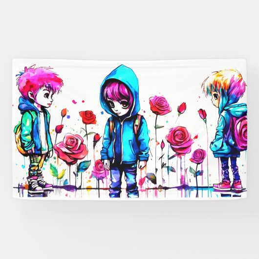 Signes et bannières de la Fête d'Art Colorée (Horizontal)