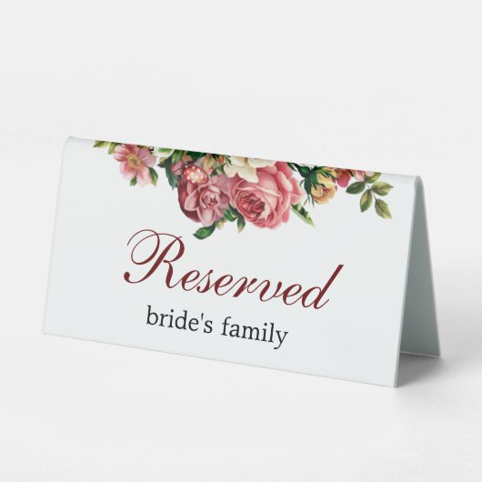 Signes tabletop Mariage de Roses Blush simples rés (Recto)