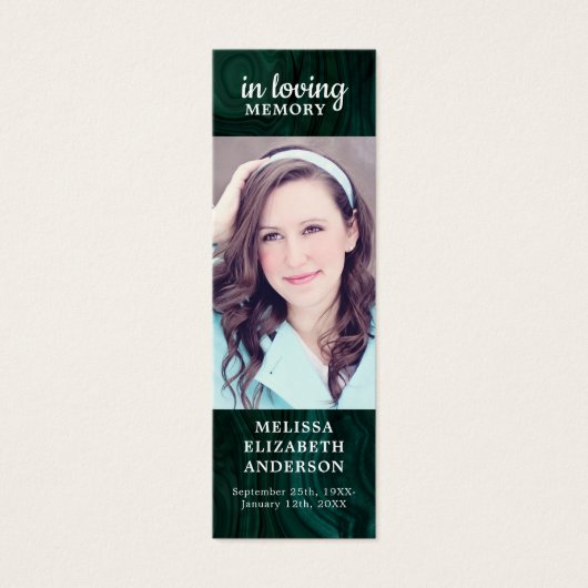 Signet commémoratif personnalisé funéraire Emerald (Devant)