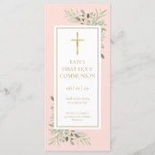 Signet de la carte de prière Pink Holy Communion (Devant)