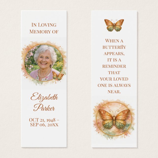 Signet de lecture commémoratif papillon Célébratio (Devant & derrière)