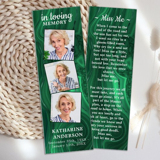 Signet de prière funéraire 3 Photo Marbre vert