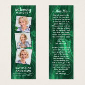 Signet de prière funéraire 3 Photo Marbre vert (Devant & derrière)