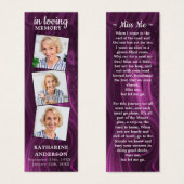 Signet de prière funéraire 3 Photo Poème de marbre (Devant & derrière)