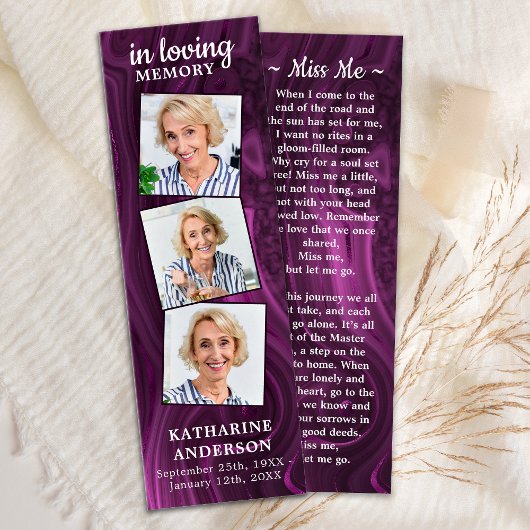 Signet de prière funéraire 3 Photo Poème de marbre