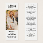Signet de prière funéraire de poème commémoratif m (Devant & derrière)