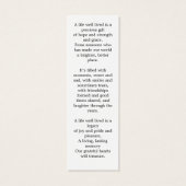 Signet de prière funéraire de poème commémoratif m (Dos)