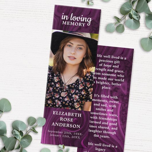 Signet de prière funéraire en marbre violet