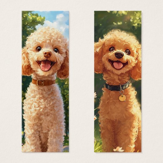 Signet d'illustration de chien de caniche mignon (Devant & derrière)