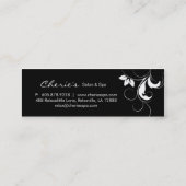 Signet floral blanc noir de carte de visite de (Dos)