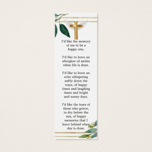 Signet funéraire commémoratif Eucalyptus Greenery (Dos)