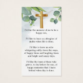 Signet funéraire commémoratif minimal botanique (Dos)