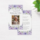 Signet funéraire de photos florales violettes (Bureau)