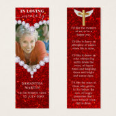 Signet funéraire Diamond Red Parties scintillant (Devant & derrière)