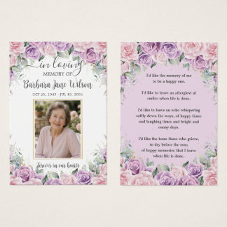 Signet funéraire floral lilas rose pour commémorat