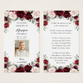 Signet funéraire floral rose de Bourgogne (Devant & derrière)