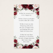 Signet funéraire floral rose de Bourgogne (Dos)