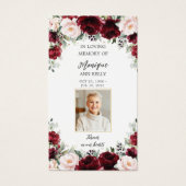 Signet funéraire floral rose de Bourgogne (Devant)