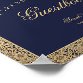 Signet Livre d'or bleu marine Rose Mariage (Coin)