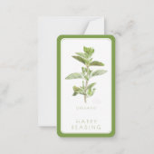 SIGNET OREGANO FRAIS - Carte 3.5x2 + Texte / Vert (Dos)